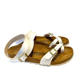 Birkenstock Yara White Patent Leather Sandals Size 37